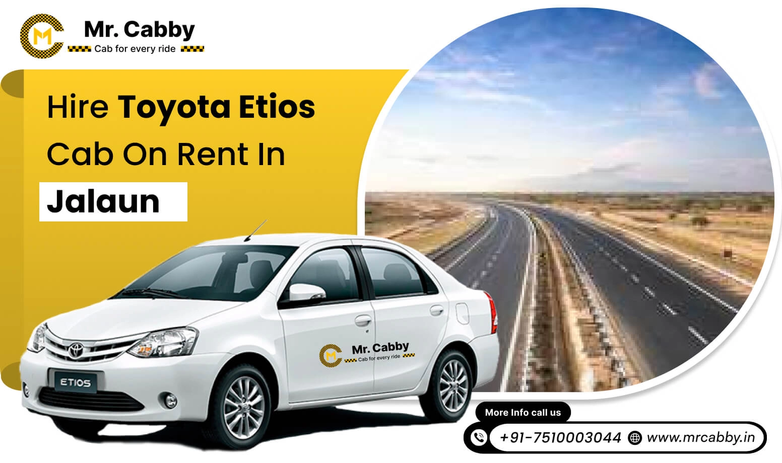 Toyota Etios cab on rent in Jalaun