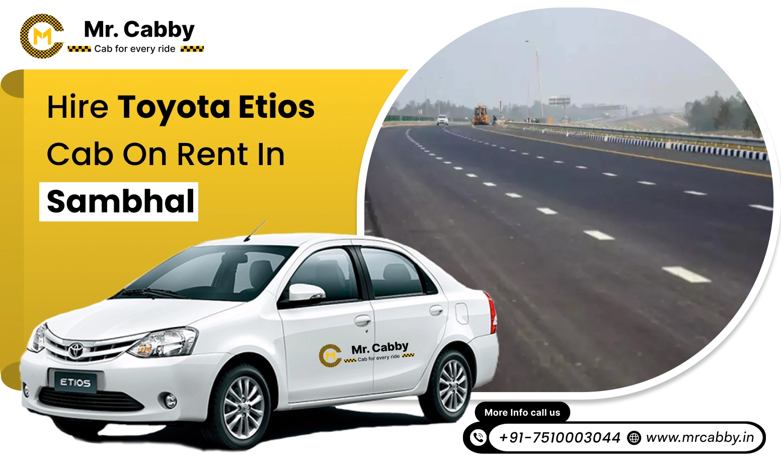 Toyota Etios cab on rent in Sambhal