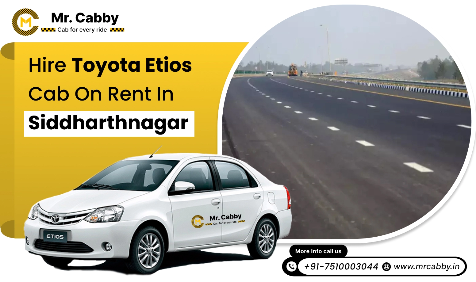 Toyota Etios cab on rent in Siddharthnagar