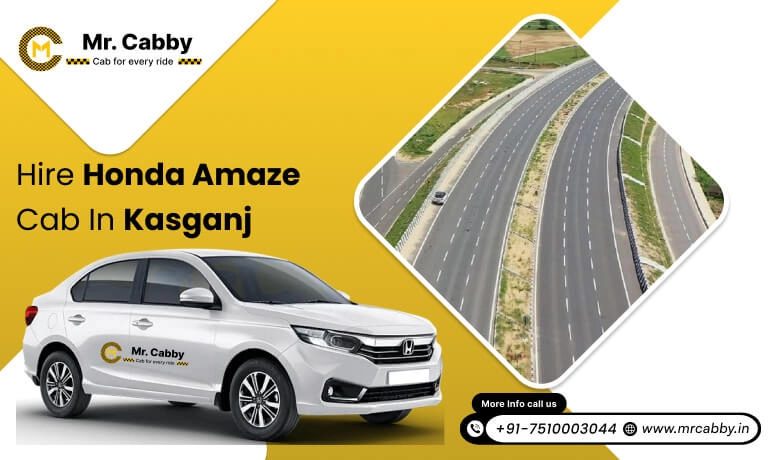 Hire Honda Amaze cab on rent in Kasganj