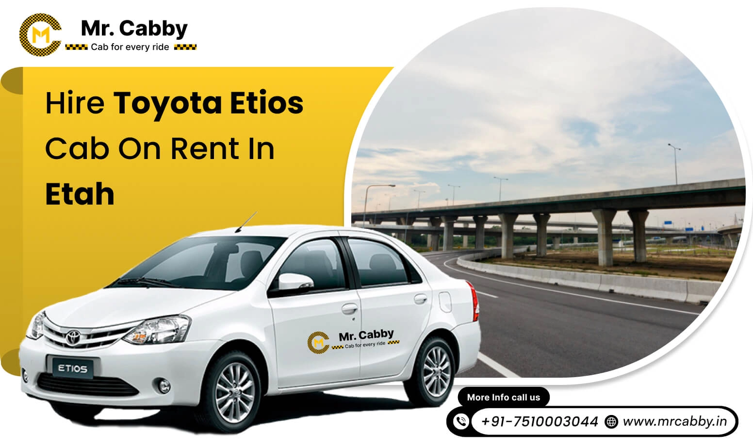 Toyota Etios cab on rent in Etah