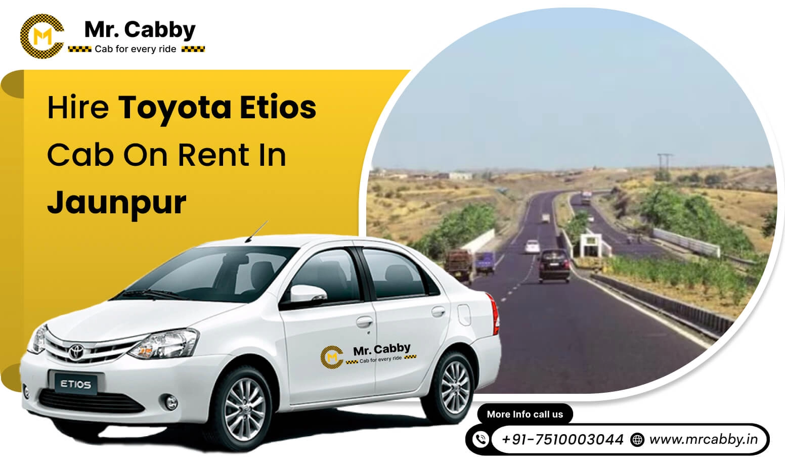 Toyota Etios cab on rent in Jaunpur