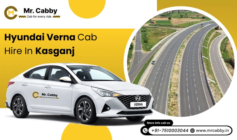 Hyundai Verna cab on rent in Kasganj