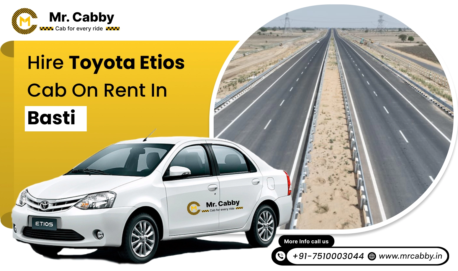 Toyota Etios cab on rent in Basti