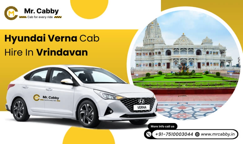 Hyundai Verna cab on rent in Vrindavan