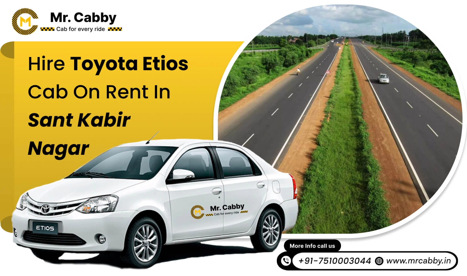 Toyota Etios cab on rent in Sant Kabir Nagar