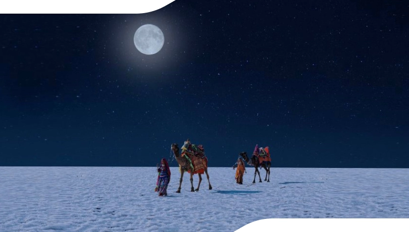 Moonlight in Rann of Kutch, Gujarat