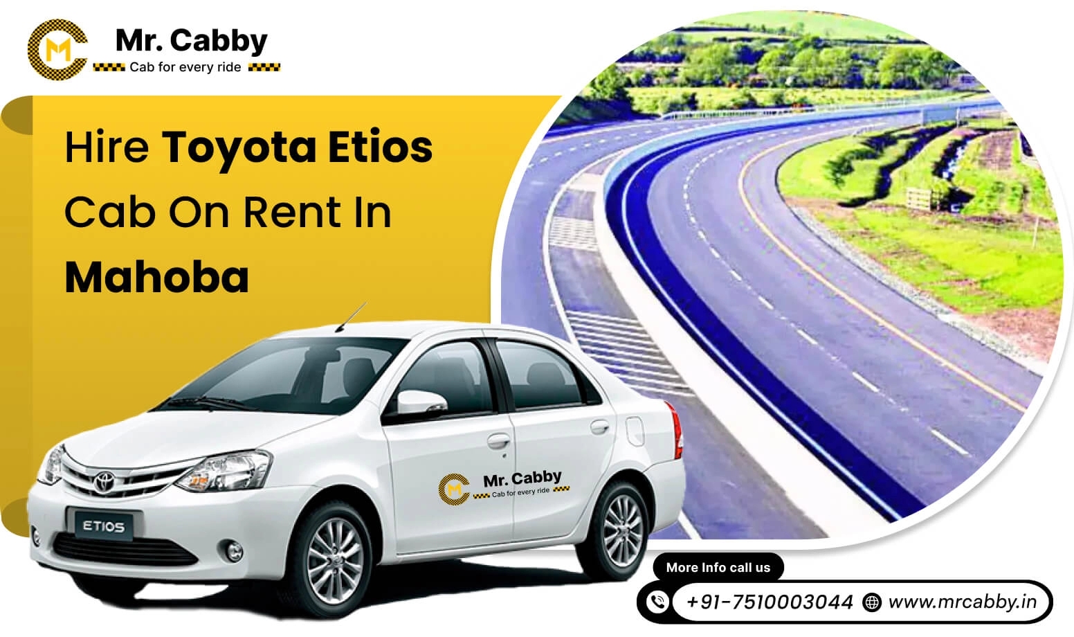 Toyota Etios cab on rent in Mahoba