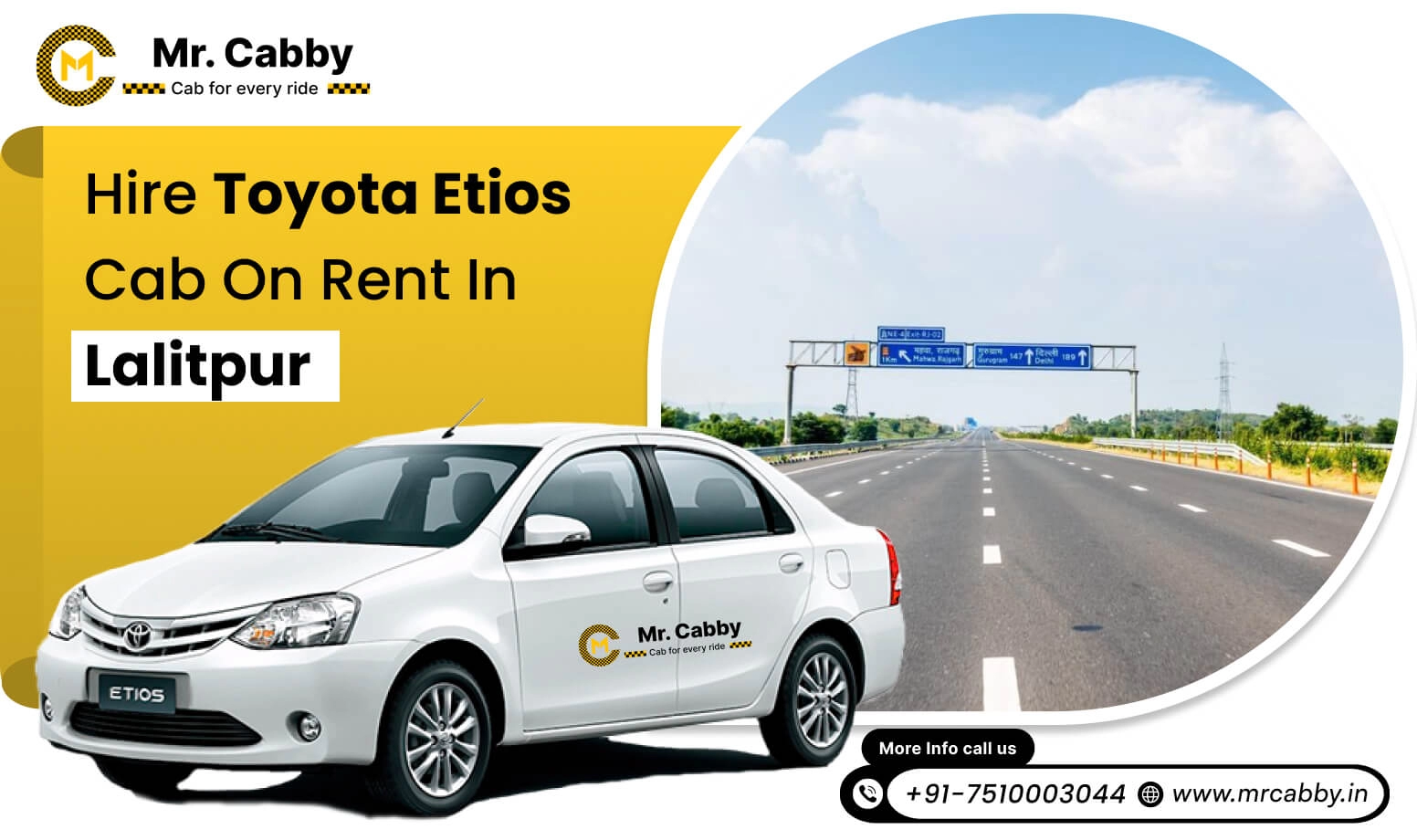 Toyota Etios cab on rent in Mau