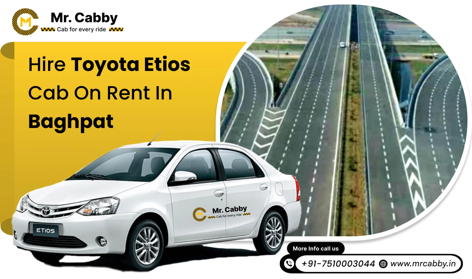 Toyota Etios cab on rent in Baghpat